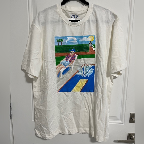 Zara x Wes Robinson Men’s Painting Print Short Sleeve T Shirt - Size M, XL - Picture 1 of 7